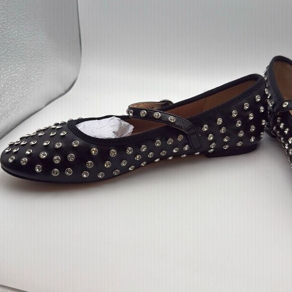 CUSHIONAIRE Flashy Women’s Bling Studded Mary Jane Flats SIZE 7 BLACK EMBELLISH - Picture 6 of 12